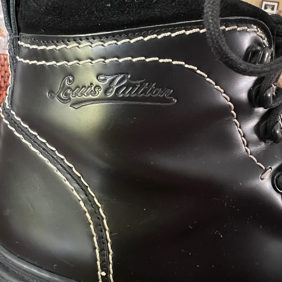 Louis Vuitton Men’s Ankle Boots Black size 10 Made in Italy Leather Boots - Picture 4 of 11